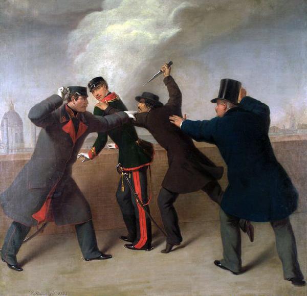 unknow artist Attentat auf Kaiser Franz Joseph oil painting image